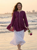 Hand Embroidered Shirt (Only) 1 Piece – Deep Plum