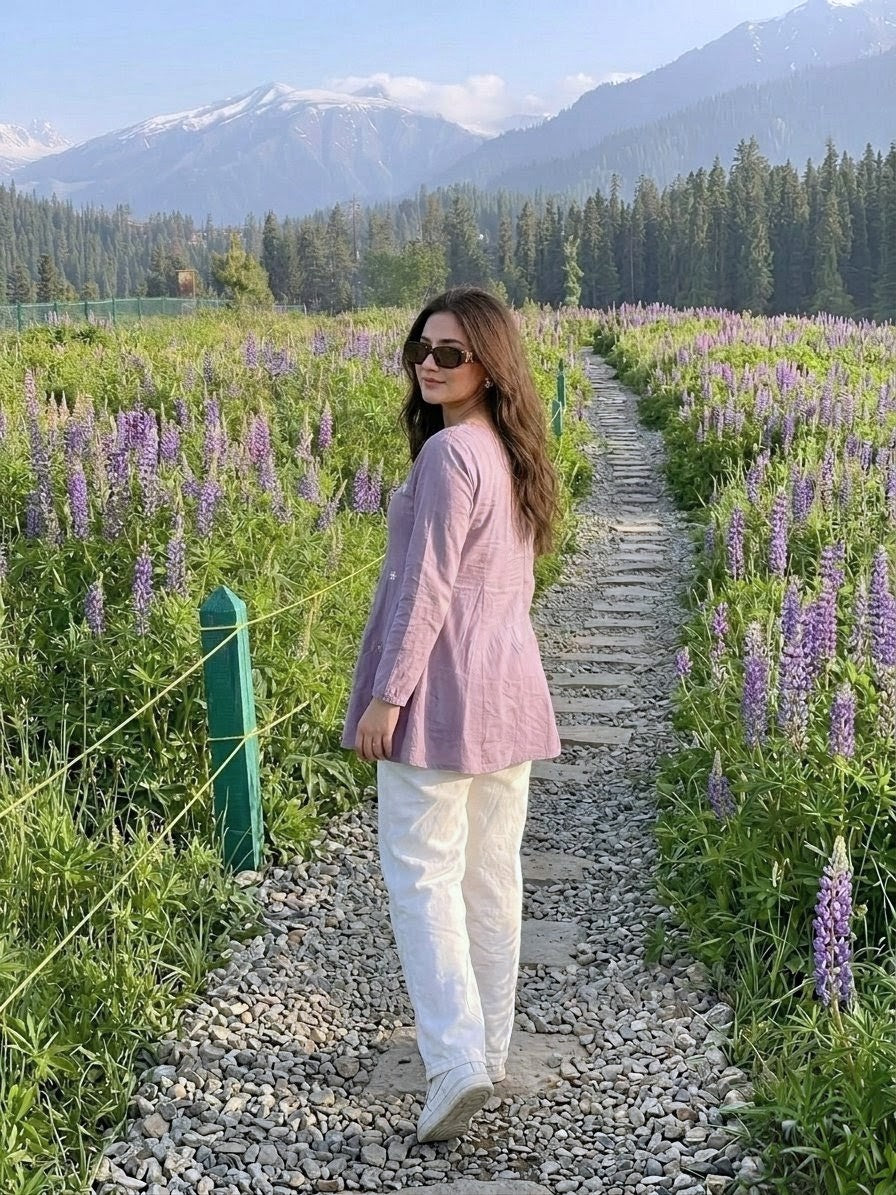 Hand Embroidered Shirt (Only) 1 Piece – Lavender